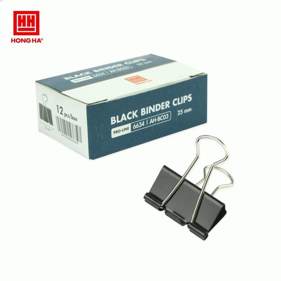 Kẹp giấy màu đen Hồng Hà 25mm 6634