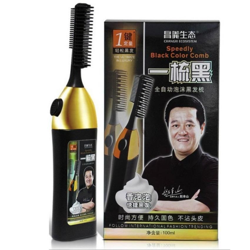 Bộ lược và thuốc nhuộm tóc thông minh thế hệ mới một nút bấm
