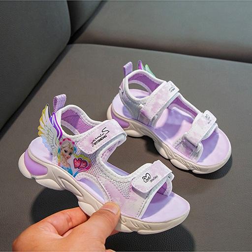 Dép sandal bé gái hình elsa Xăng đan đi học Dép quai hậu công chúa size 26-37