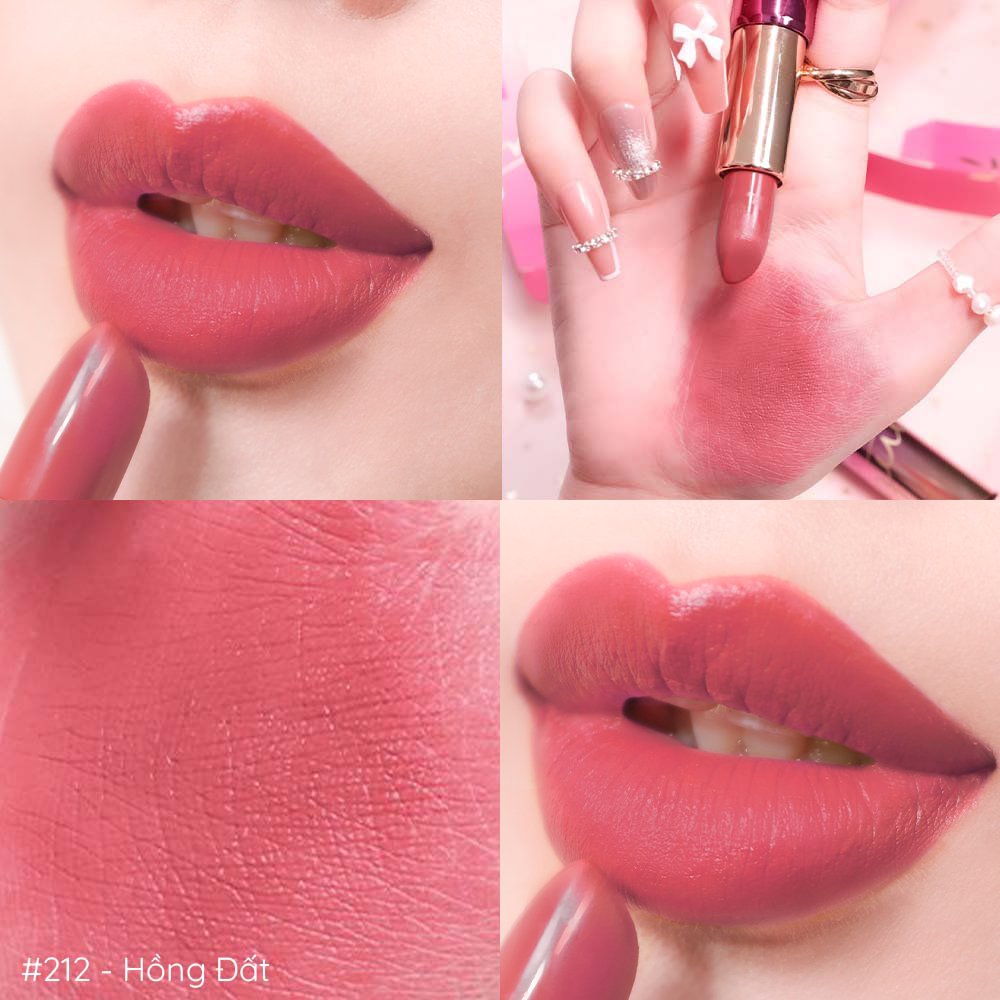 Son Lì Anh Thảo màu Hồng Đất GUO - True Matte Lipstick GUO 5gr