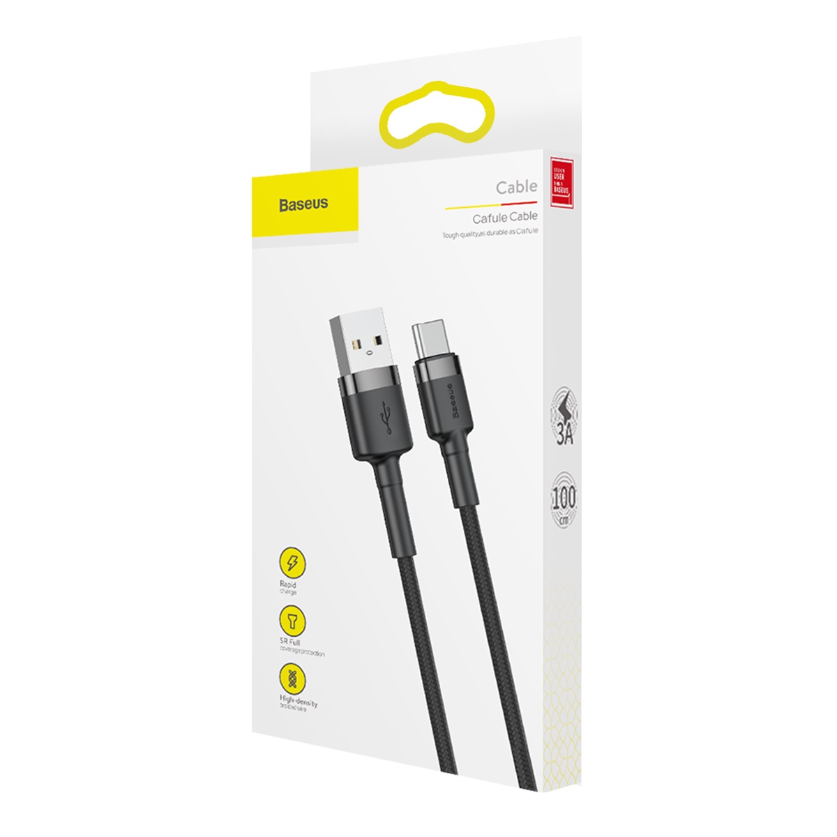 Cáp sạc nhanh, truyền dữ liệu tốc độ cao Baseus Cafule Type C v2 cho Samsung / Xiaomi/ Huawei/ Oppo/Nokia  - Hàng chính hãng