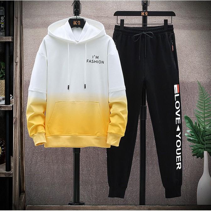 Bộ Quần Áo Nam Áo Hoodie Phối Màu Quần Jogger Phong Cách Thể Thao Thời Trang Zenkonu TOP NAM 1000118 + QUAN NAM 1000069