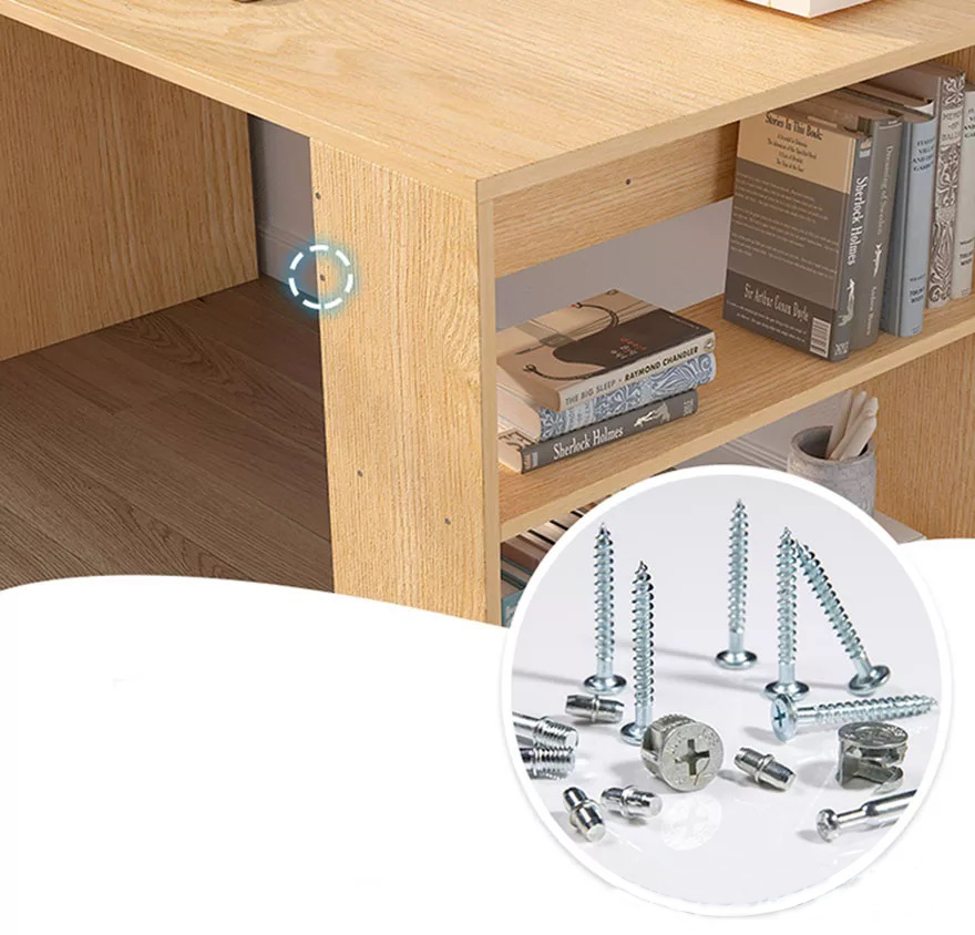 Bàn Làm Việc Gỗ Kiểu Dáng Nhỏ Gọn Kèm 2 Kệ Sách Thiết Kế Độc Đáo