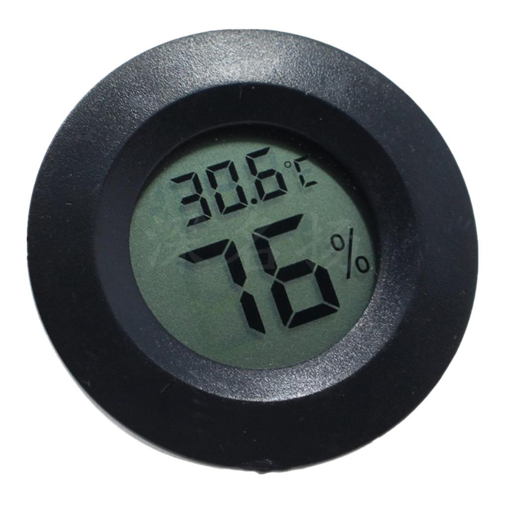 4x Mini Round Digital Humidity Tank Hydrometer Thermometer for Reptile Amphibian