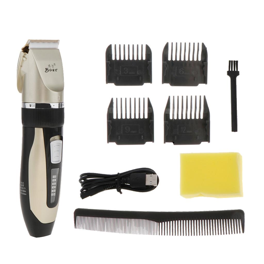 Unisex Rechargeable Low Noise Adjustable Speed Electric Hair Trimmer Kit
