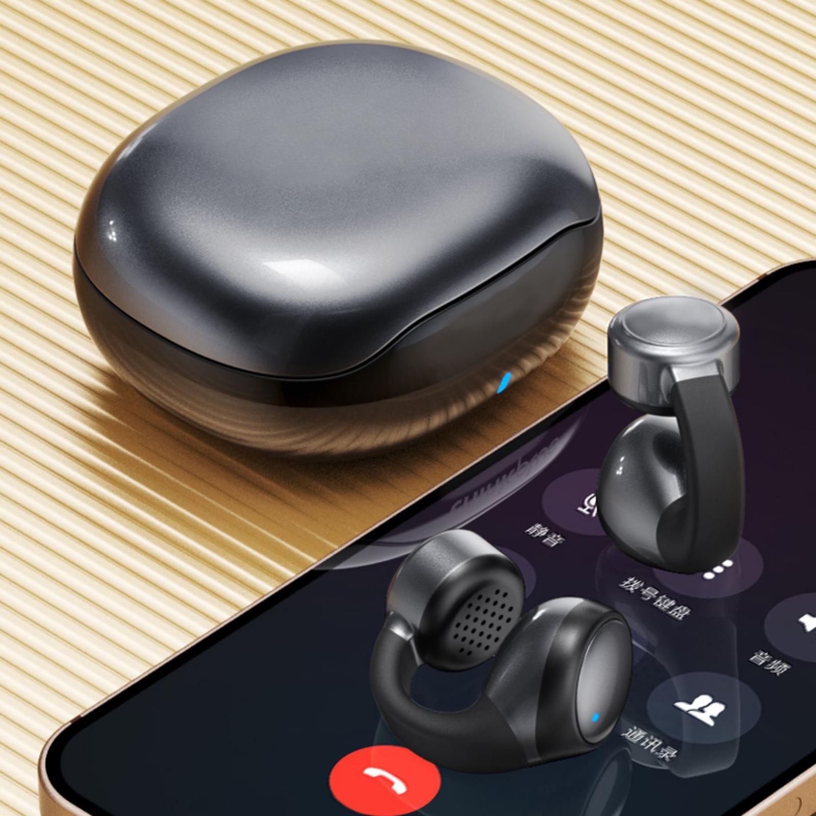 Sport Headphones Earphones V5.3 Ear Clip wearing Ergonomic Lightweight Noise Cancelling Earpiece Headset for All Smart Phones Music Computer