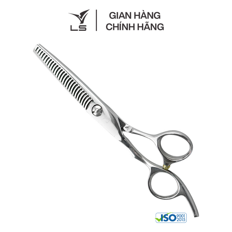 Kéo tỉa tóc LS T3226L tỷ lệ rơi tóc 15-20% quai offset vênh đỡ ngón cố định -tặng bao da và bộ vệ sinh kéo