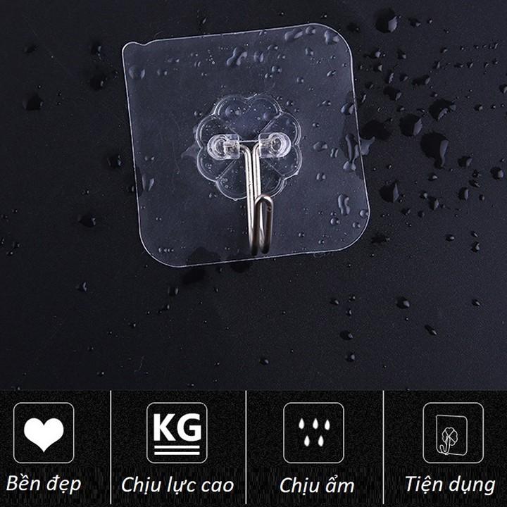 Combo 10 móc dán tường siêu dính thần thánh Trong Suốt loại lớn 6x6cm và 72x72mm