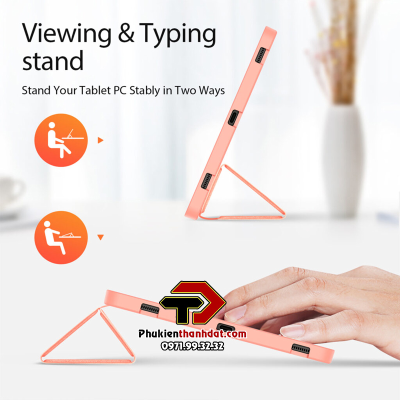 Bao da cho SamSung Galaxy Tab S9 FE+ chính hãng Dux Ducis Domo có khay đựng bút - Hàng chính hãng
