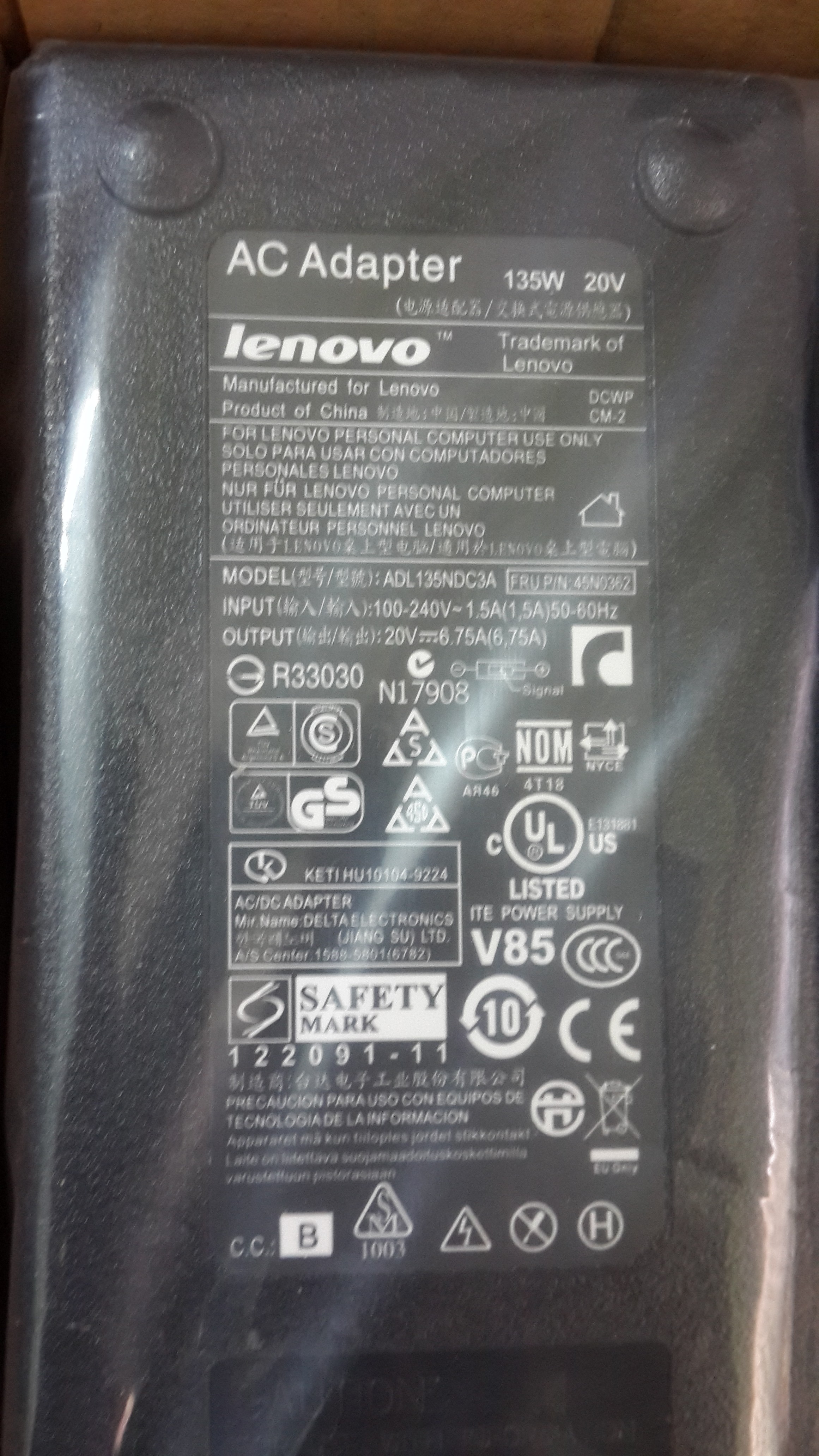 Adapter sạc laptop Lenovo135w đầu tròn kim, dùng cho laptop lenovo thinkpad X201,X220,X230,T410,T420, T420s,T430,T430s, T510,T520, T530, W510, W520, W530 - Hàng chính hãng