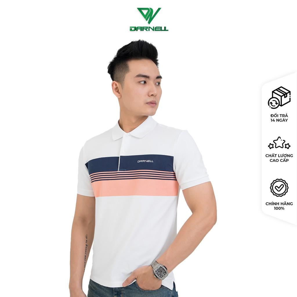 Áo thun polo nam cao cấp họa tiết kẻ ngang chất cotton mềm mịn thấm hút mồ hôi chính hãng DARNELL DN0018