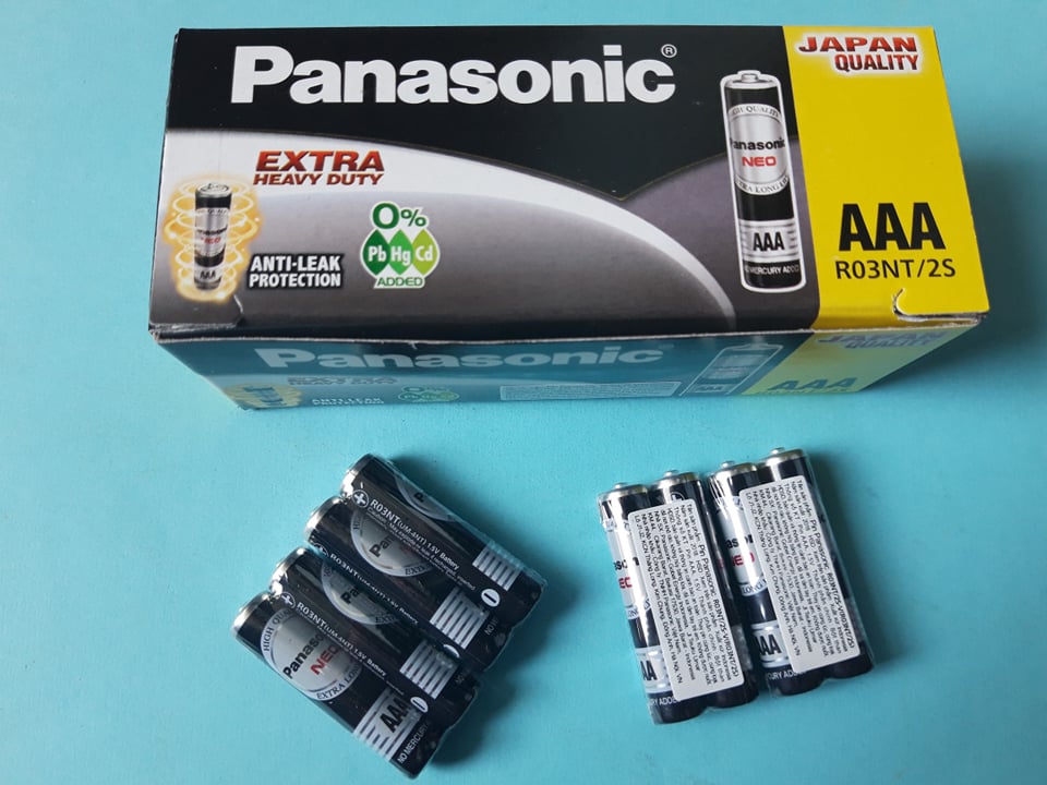 Miễn phí vận chuyển 30k. Hộp 60 viên Pin Panasonic NEO AAA 1,5V mã hiệu R03NT/2S (Pịn đũa).
