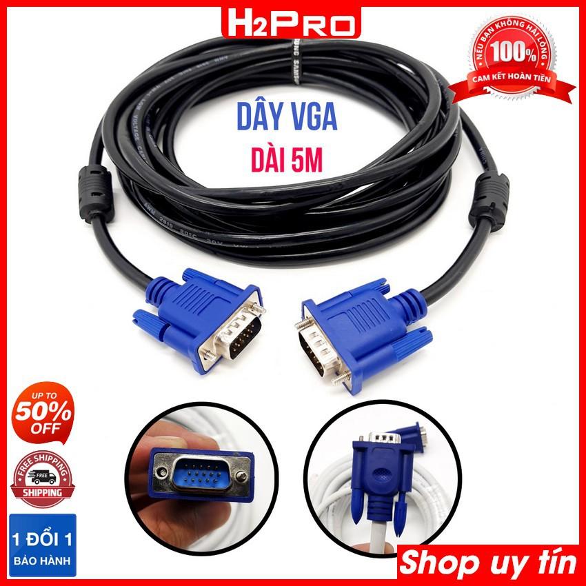 Dây cáp vga dài 1.5m, 3m, 5m dây đen, đầu xanh, dây VGA giá rẻ