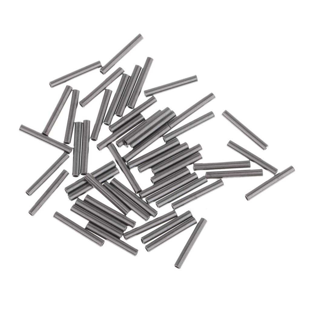 50x Single Fishing Crimp Sleeves Copper Tube Connector 7 Size