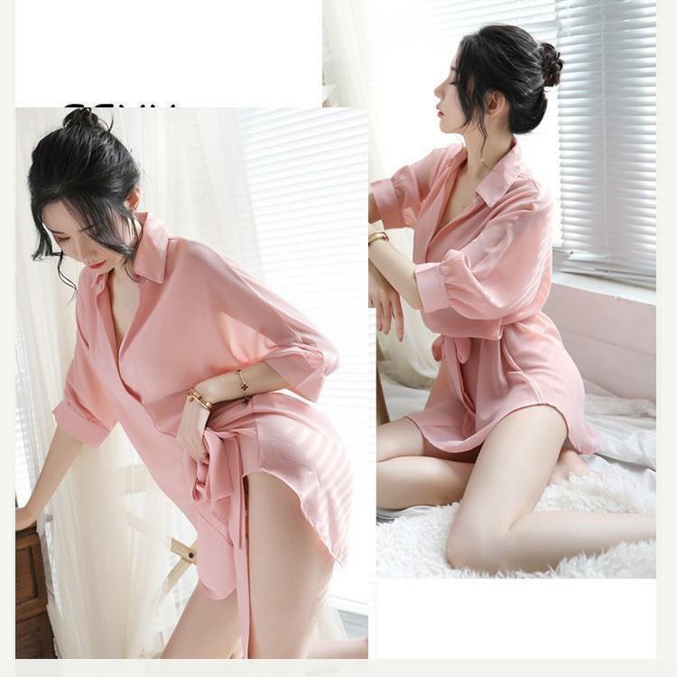 Áo sơ mi ngủ nữ cao cấp - váy ngủ đẹp dài quyến rũ B1030
