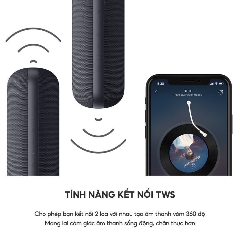 Loa Bluetooth Không Dây Du Lịch HAVIT M69 Công Suất 2x8W, Màng 48mm Âm Bass Chắc, Kháng nước IPX7 - Hàng Chính Hãng