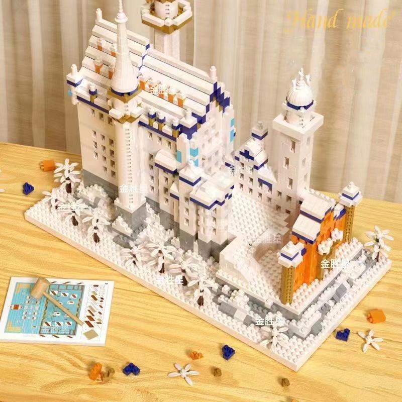 Bộ đồ chơi xếp hình lắp ráp lâu đài kiến trúc Hồ thiên Nga Swan lake Castle Mini block city building