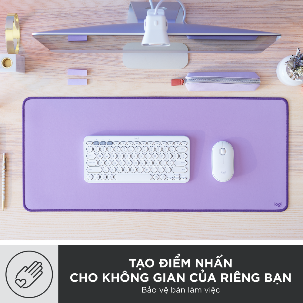 Thảm trải bàn làm việc Logitech Studio Series - Đế cao su chống trượt, lướt dễ dàng, bề mặt chống đổ tràn, bền bỉ, nhỏ gọn, hiện đại – Hàng Chính Hãng