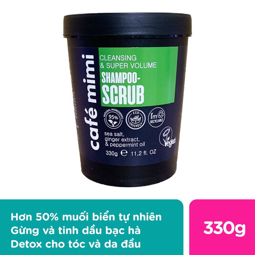 Dầu Gội Tẩy Da Chết Cafémimi Dành Cho Tóc Và Da Đầu Làm Sạch Và Làm Phồng Tóc 330g