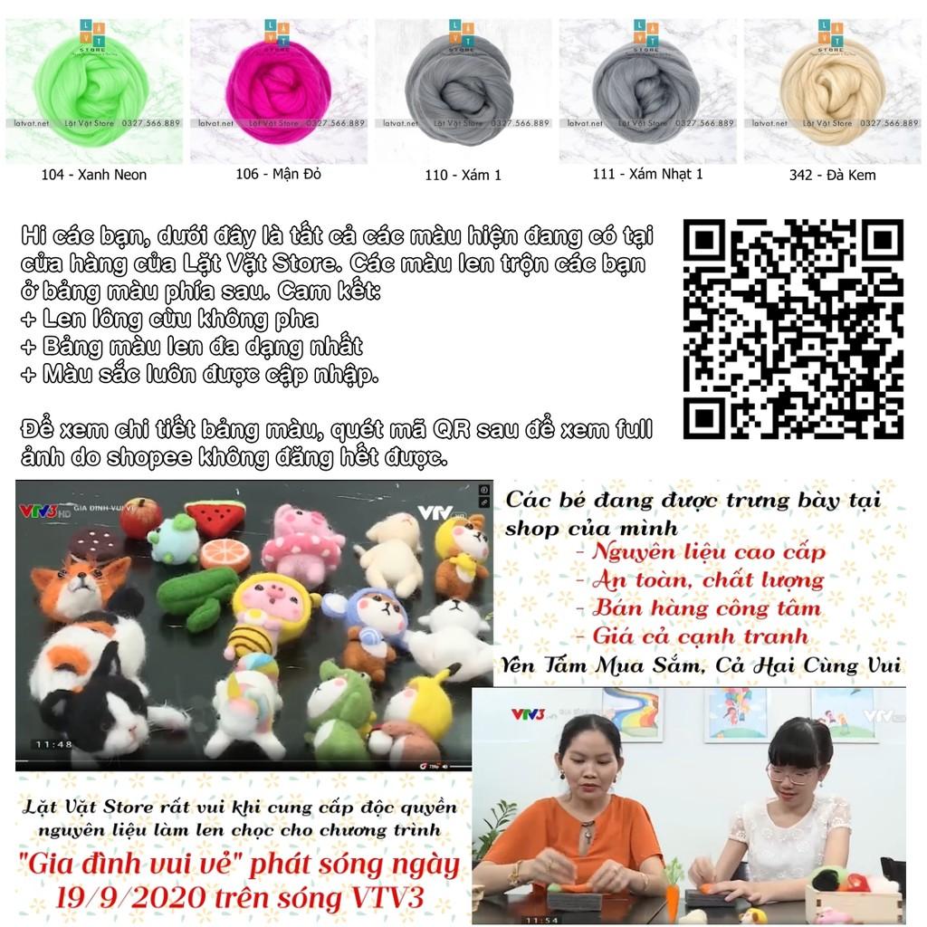 Bảng Màu Len Chọc 100 màu- Nguyên liệu để chọc len, Needle felting - Đồ Handmade thủ công