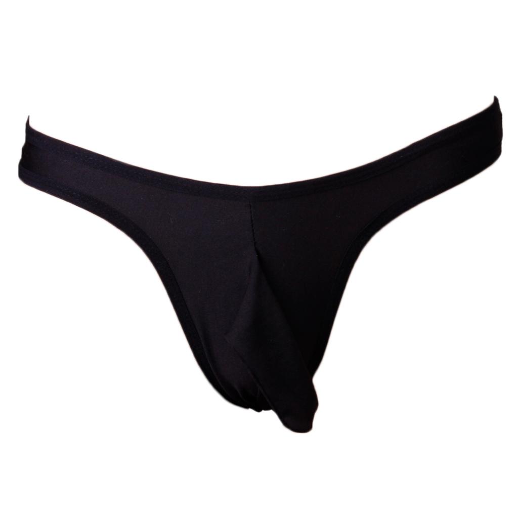 Stretch Men Black Pouch G-string Contour Thong Jockstrap Comfy Panty Briefs