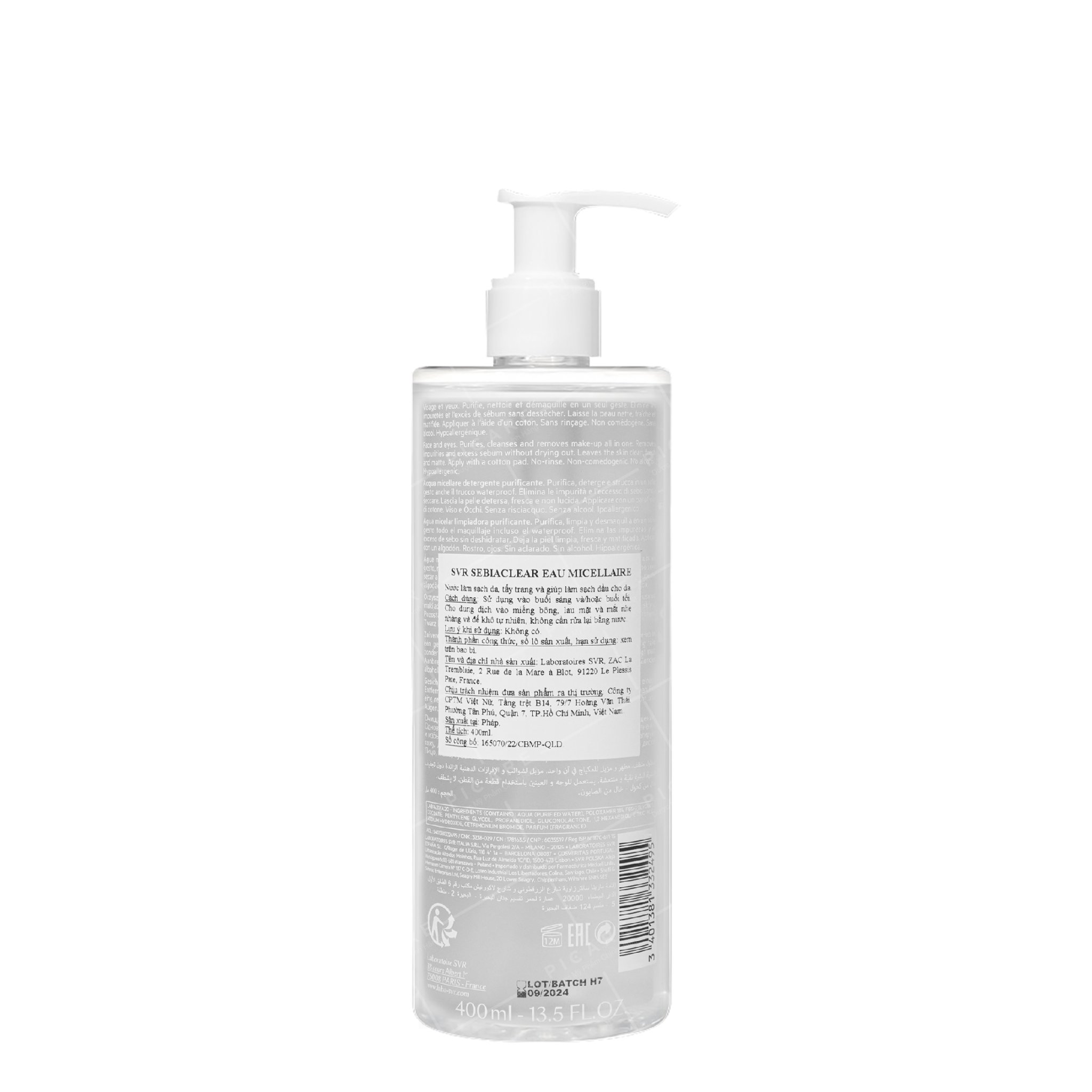 Bộ Đôi Sữa Rửa Mặt Dạng Gel SVR Sebiaclear Gel Moussant 400ml và Tẩy Trang Sebiaclear Eau Micellaire Cho Da Dầu Mụn 400ml