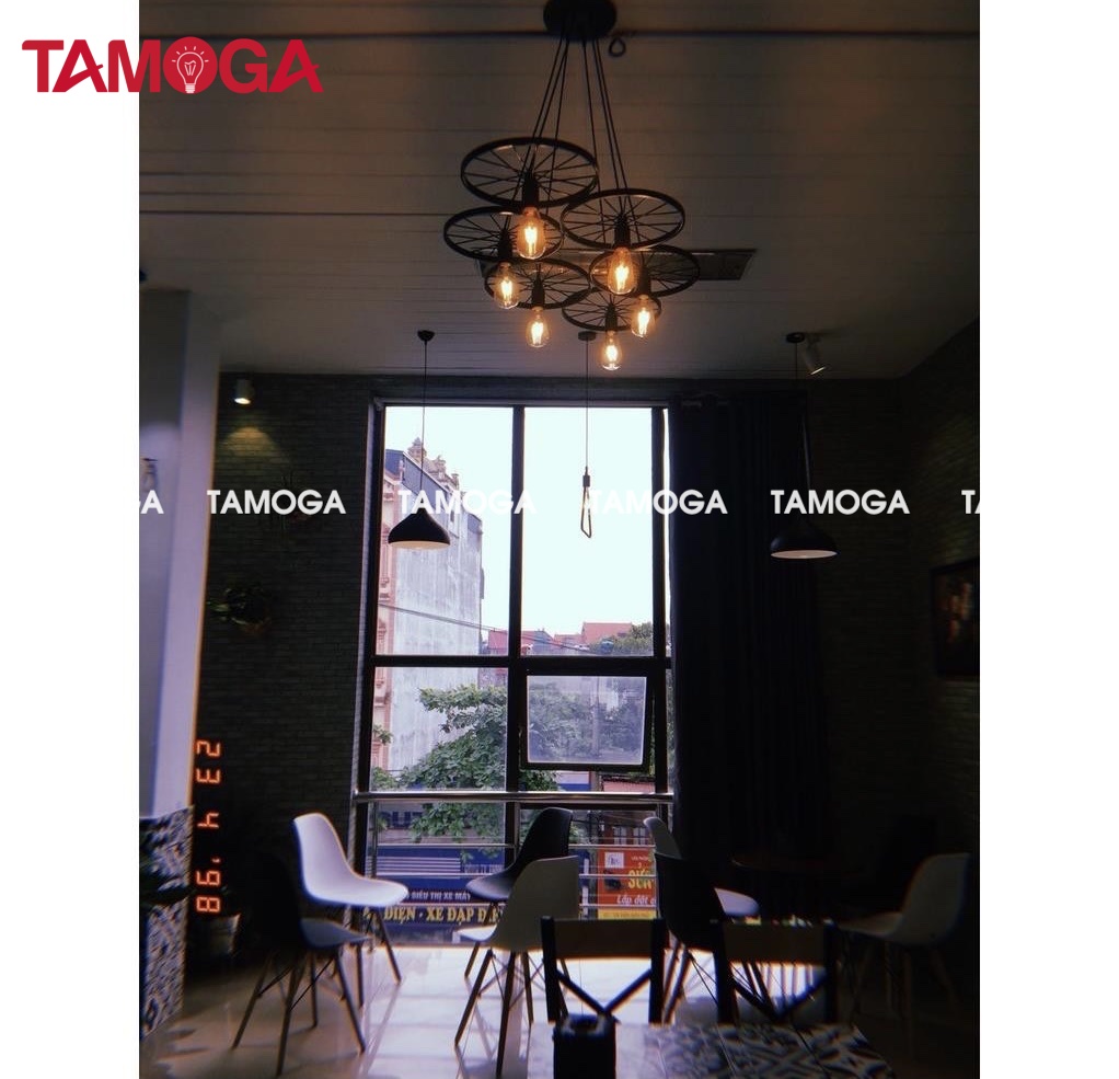 Đèn thả trần bánh xe bộ 3 TAMOGA WAKIXI 7089/3 + Kèm bóng Edison