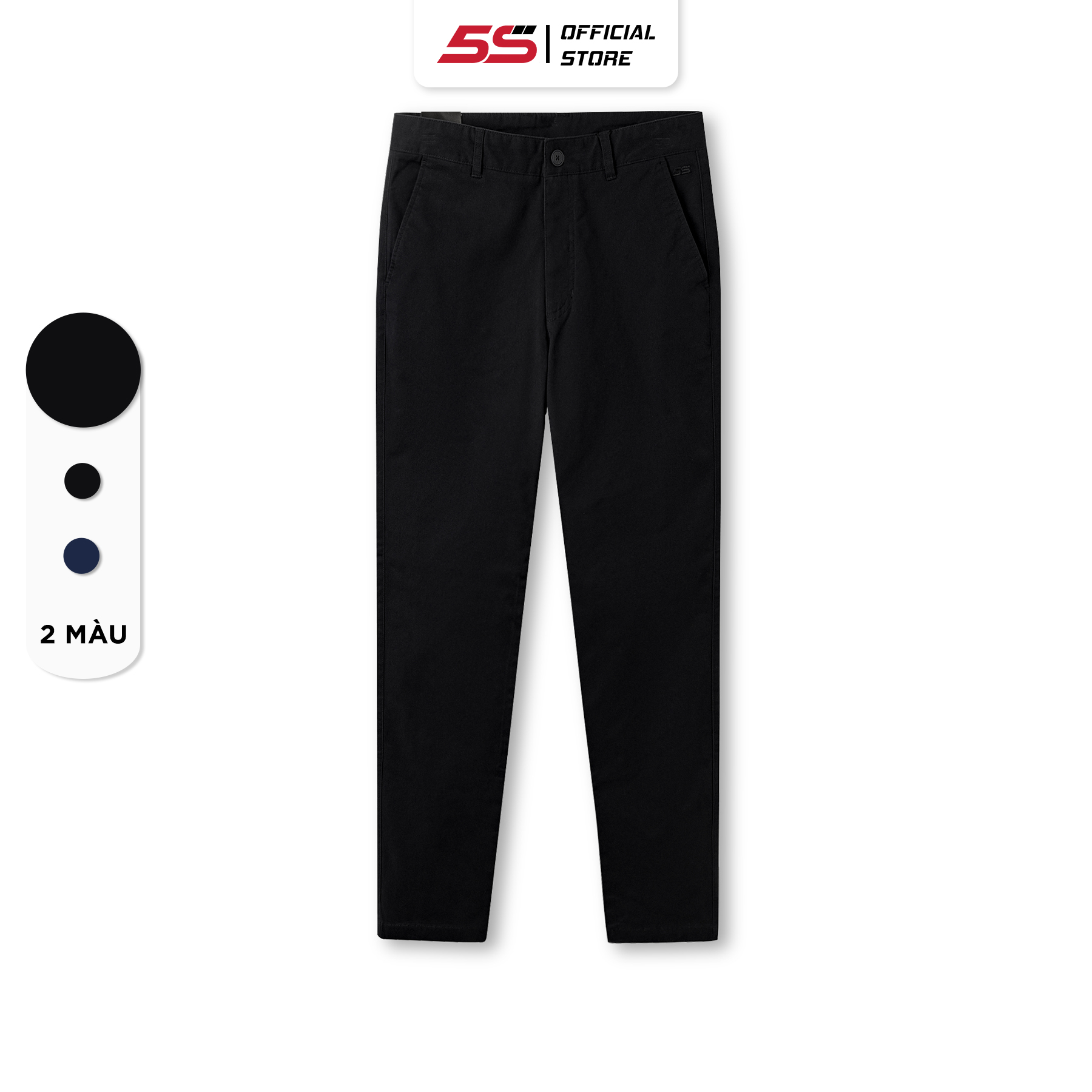Quần Kaki Nam 5S Premium, Chất Cotton Cao Cấp, Mềm Mịn, Co Giãn, Thấm Hút, Giữ Phom, Thiết Kế Trơn Basic (QKD23002)