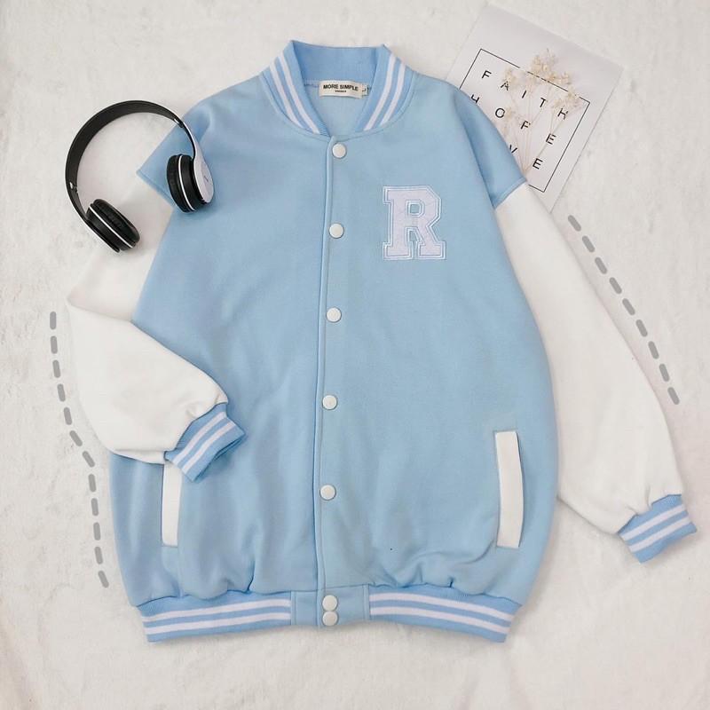 Áo Khoác Bomber Jemcloset FACE & Rayson Tay Dài Form Rộng Ulzzang