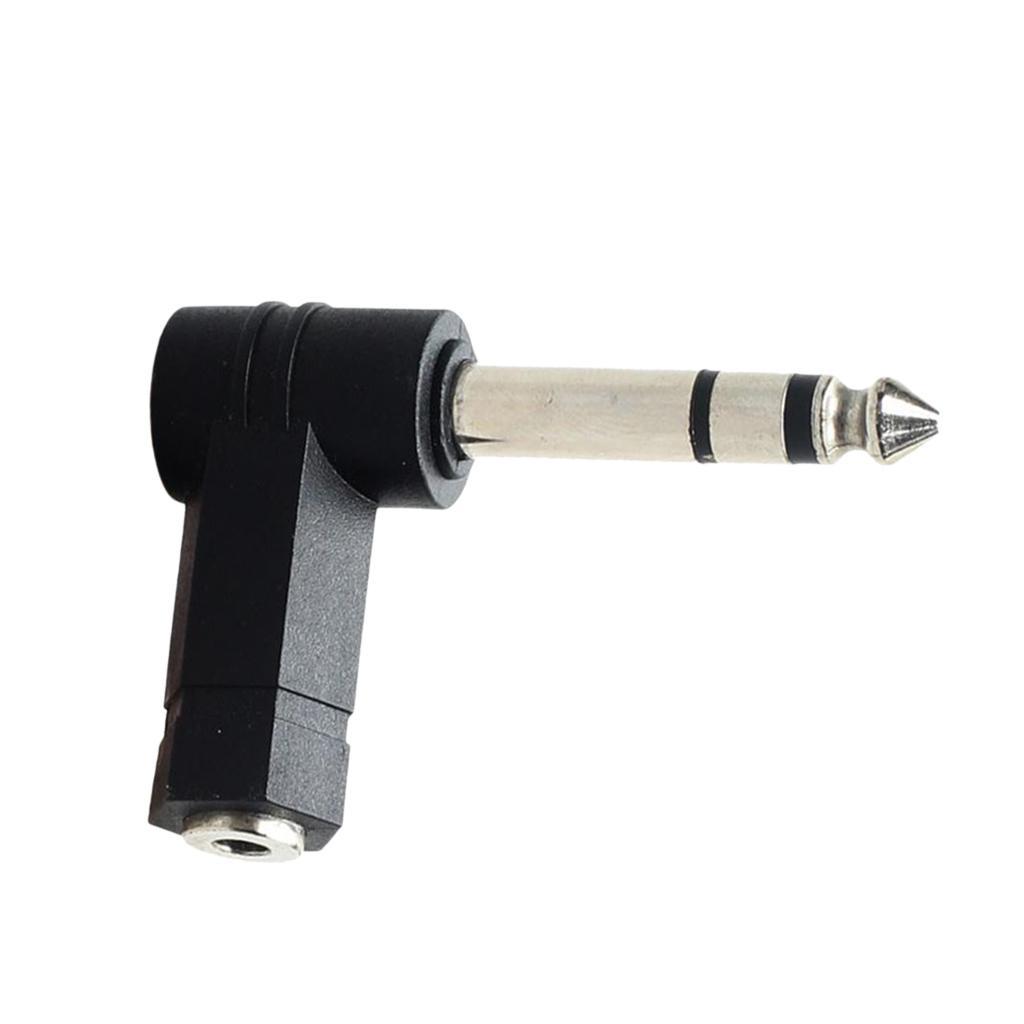 2pcs 3.5mm Stereo Jack Socket to 6.35mm Plug Microphone Angle Adapter