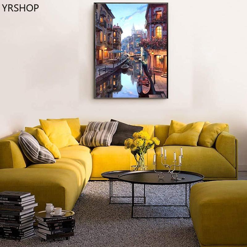 Bộ Tranh Sơn Dầu 16 &quot;X 20&quot; Tự Làm Kèm Phụ Kiện