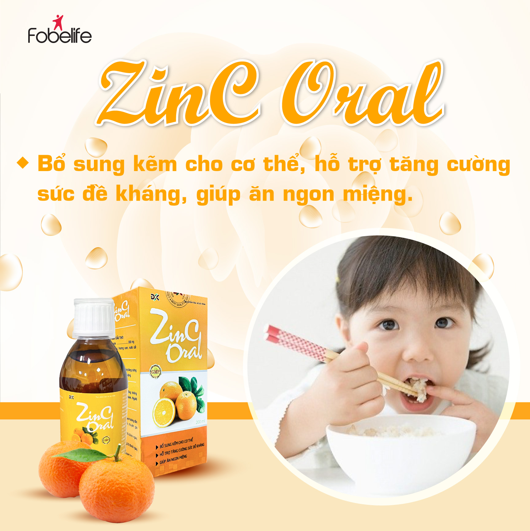 Chai Uống Giúp Ăn Ngon Miệng Tăng Cường Sức Đề Kháng ZinC Oral ( Chai 200ml )