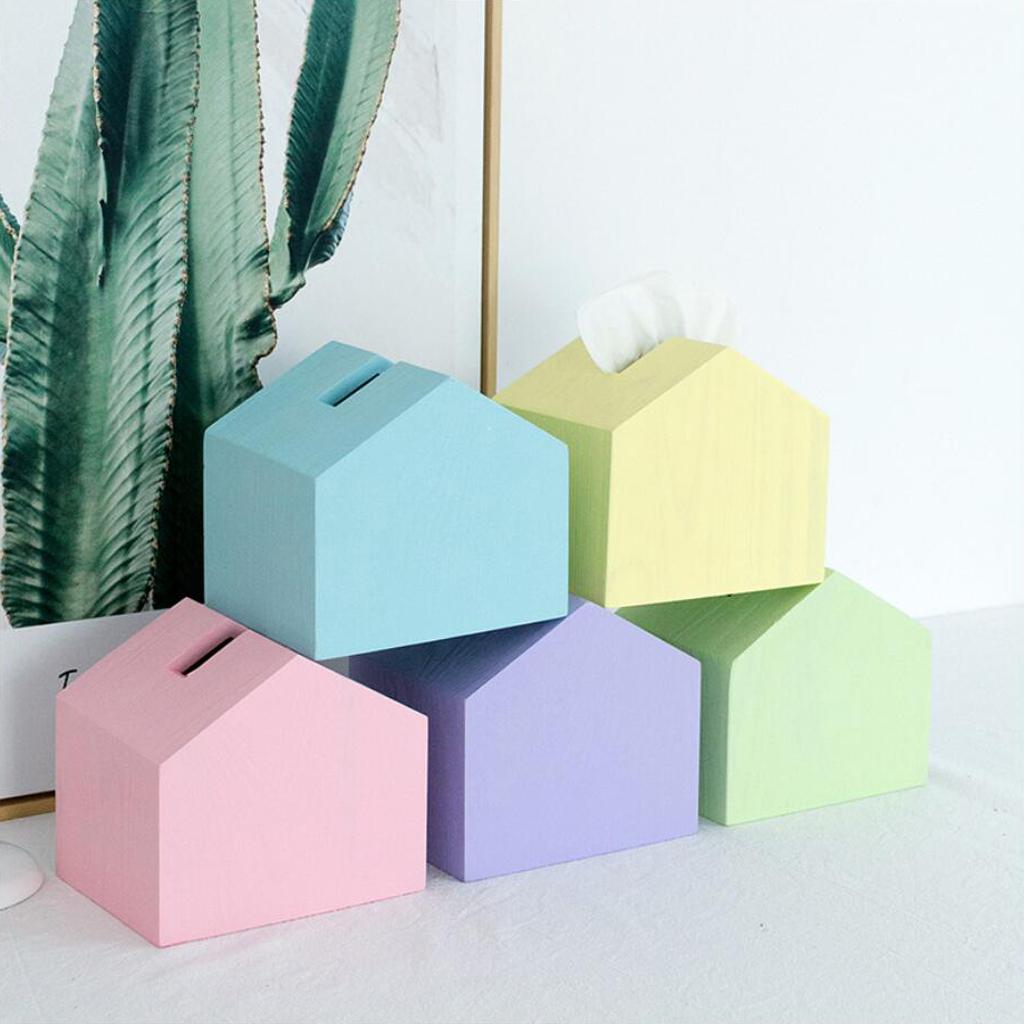 Wooden Tissue Box Cover Home Car Office Paper Napkin Holder Box