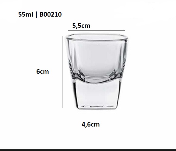 Ly Thủy Tinh Plaza Shot 55ml | B00210 , Nhập Khẩu Thái Lan