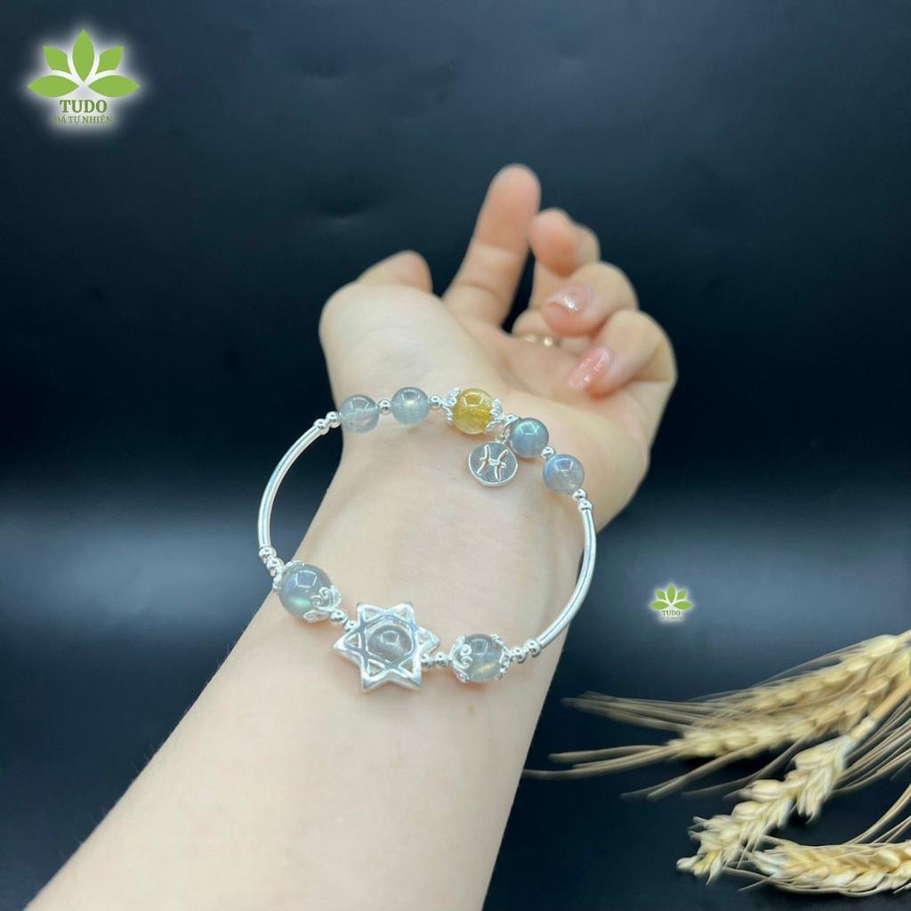 Vòng Tay Nữ Đẹp - Vòng Phong Thủy Mệnh Thủy TUDO VCBXC VCBTATV AG925 Charm Ngôi Sao B5K520