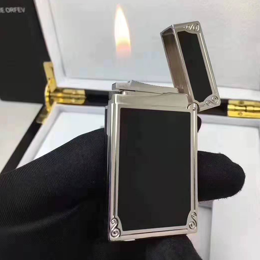 Vỏ Hột Quẹt Bật Lửa  D upont Super Hoa Văn Viền Góc D195V Màu Vàng Đen Đẹp, Độc Lạ - Dùng Gas Đá Cao Cấp