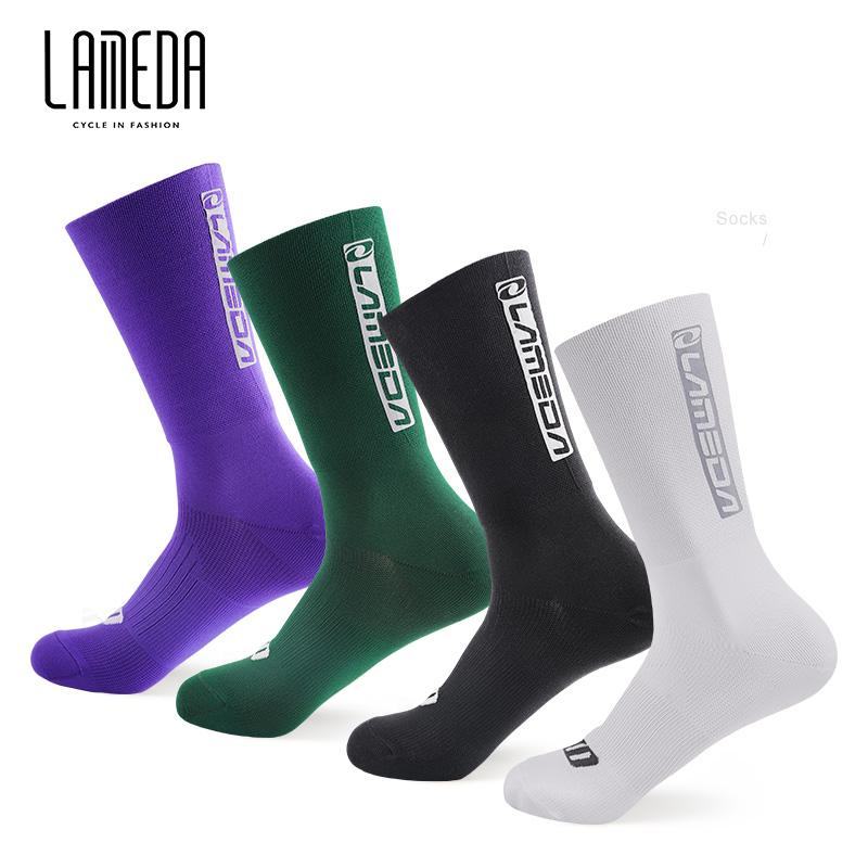 Vớ xe đạp phản chiếu khàn khàn cho nam và nữ đi xe đạp đi xe đạp tất ngoài trời Color: White Size: L