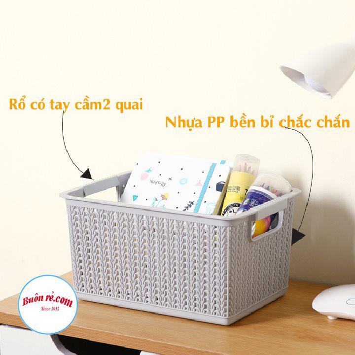 Rổ đan mây đựng đồ đa năng 3 size nhựa Việt Nhật, Giỏ đan đựng quần áo, dụng cụ nhà bếp thiết kế hiện đại (3415)-br01262