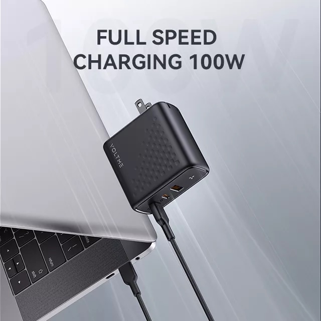 Cốc Sạc Nhanh Voltme Revo 100 Triple-Port PD 100W Wall Charger with GaN Tech ( 2 Type-C + USB) (Hàng chính hãng)