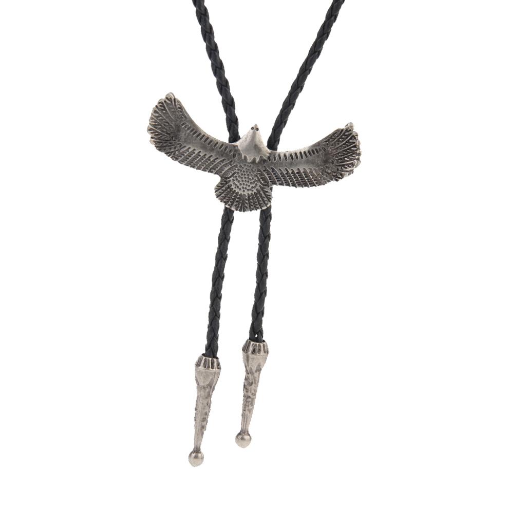 Adult Men Antique Style Alloy Metal Eagle Pendant Bolo Tie Necktie Necklace