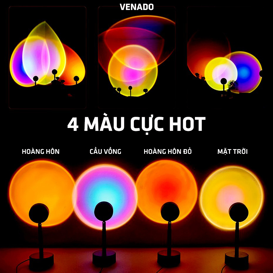 Đèn chiếu hoàng hôn sống ảo tik tok Sunset Lamp loại đèn 4 màu trong 1 cực hot Venado