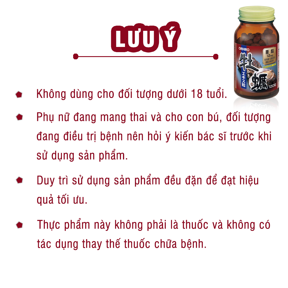 Viên uống tinh chất hàu tươi Orihiro tăng cường chức năng sinh lý nam giới 120 viên JN-OR-HAU01