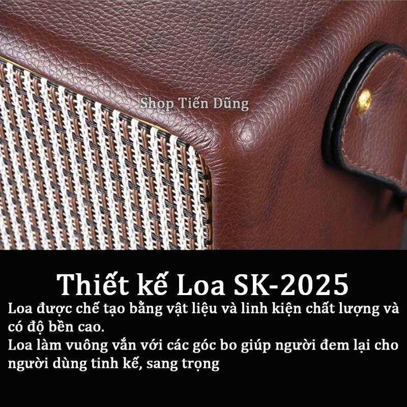 Loa bluetooth Qixi SK-2025 kiểu dáng cổ điển sang trọng - Loa Không Dây SK2025 Hỗ Trợ V5.0, USB, Thẻ Nhớ TF, Cổng AUX.