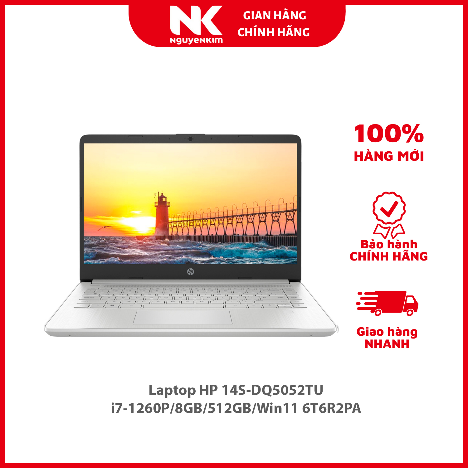 Laptop HP 14S-DQ5052TU i7-1260P/8GB/512GB/Win11 6T6R2PA - Hàng chính hãng