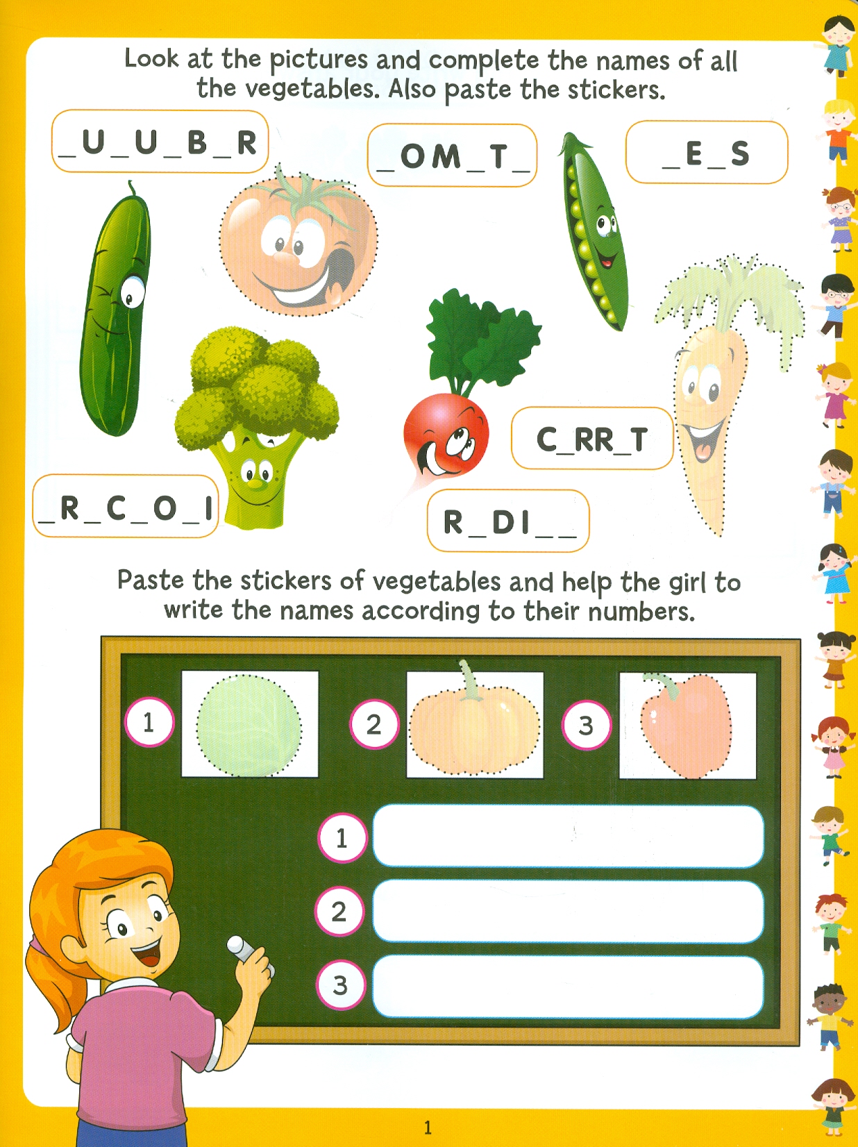 Play With Sticker - Vegetables (Chơi Cùng Hình Dán - Rau Củ)