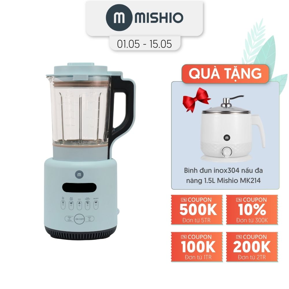 Máy Xay Nấu Đa Năng Mishio MK316, Xay Sữa Hạt, Xay Nấu Cháo, Xay Nấu Soup,... Hàng Chính hãng