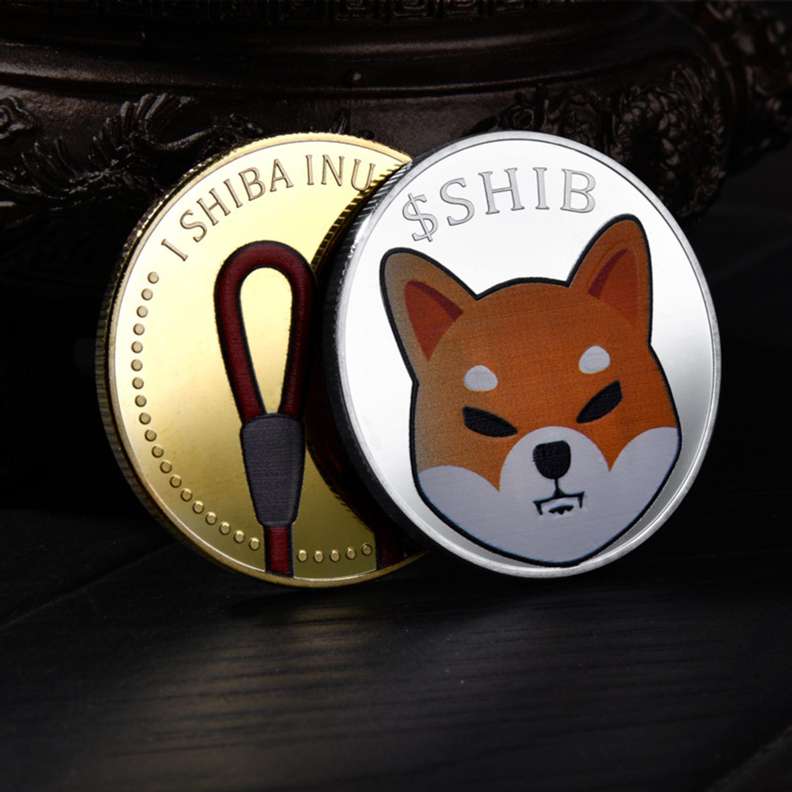 Gold Dogecoin Commemorative Coin 2021 Doge Coin New Collectors Iron Plated Coin with Protective Case for Friend Gift 40mm Dia