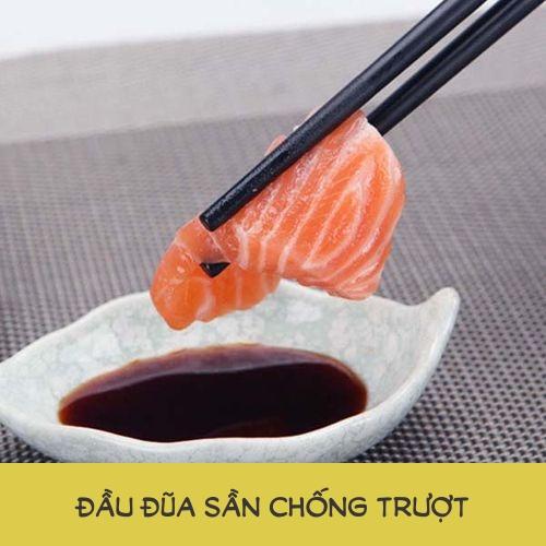 Bộ 10 đôi đũa nhựa mạ vàng Hàn Quốc cao cấp, có sần đầu đũa chống trượt, chất liệu sợi thủy tinh chống bong tróc, mốc
