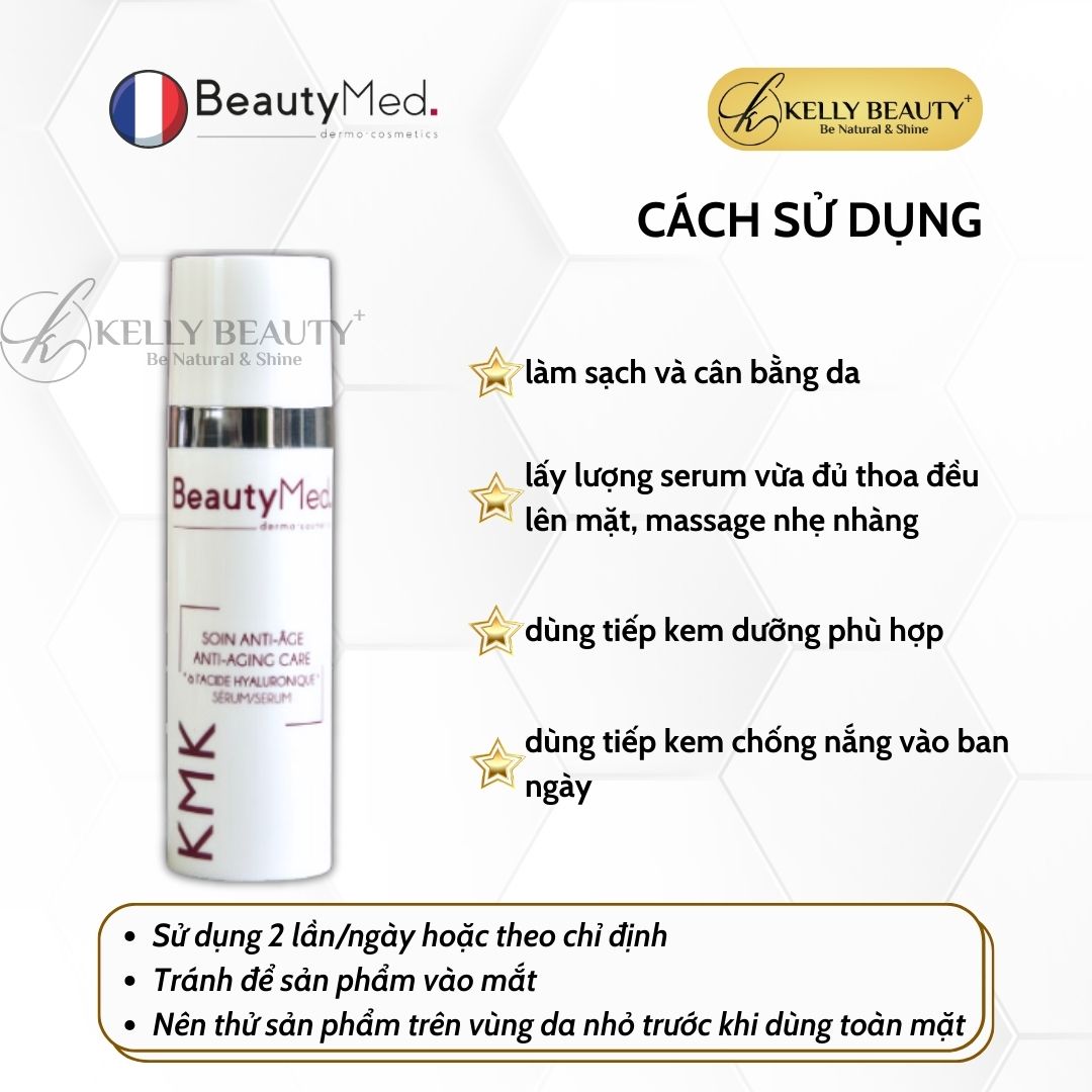 Serum HA KMK BeautyMed - Tinh Chất Cấp Ẩm Nội Bào, Giảm Nếp Nhăn; Căng Mịn Da | Kelly Beauty