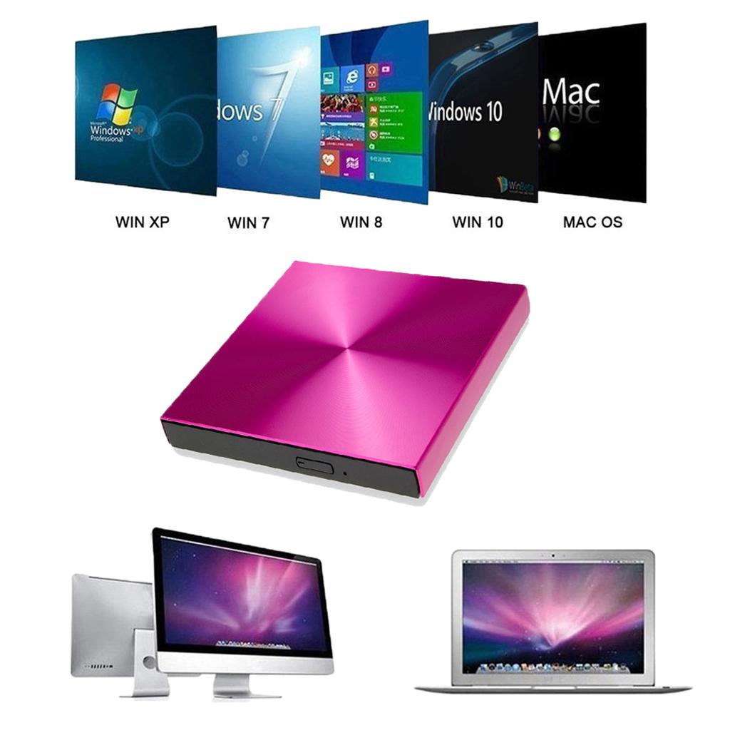 External CD Drive Type C USB 3.0 Portable CD DVD +/-RW Drive Slim DVD/CD ROM Rewriter Burner Writer Compatible with Laptop Desktop PC Windows